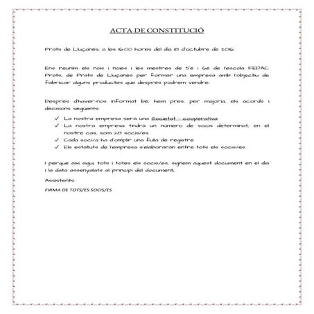 Acta de constitució