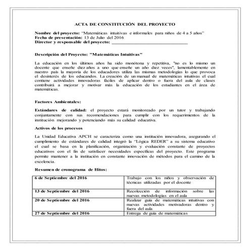 Acta de constitución