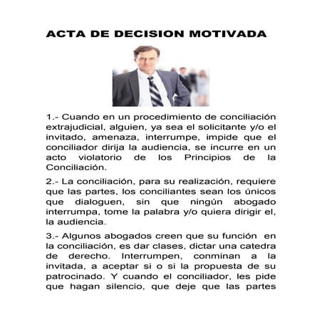 Acta de Decision Motivada del Conciliador