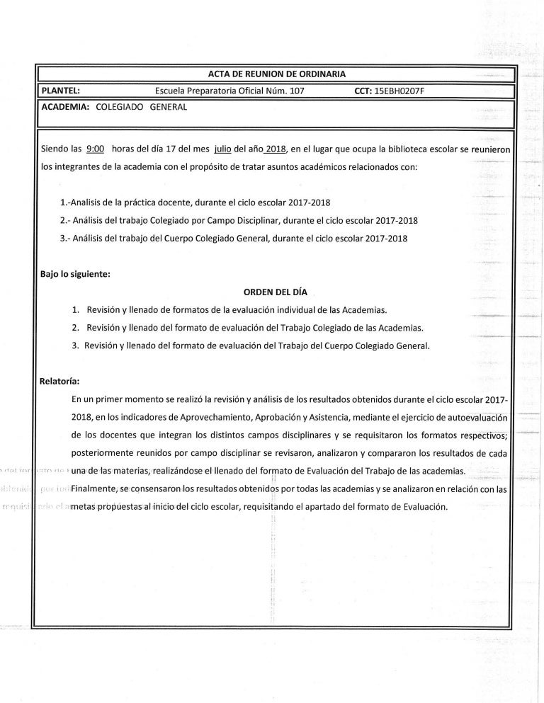 Acta De Reunion Simple