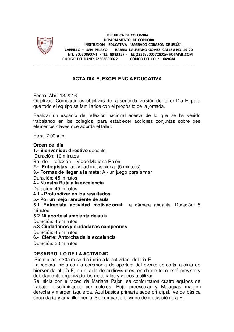 acta dia e con fotos como hacer un acta