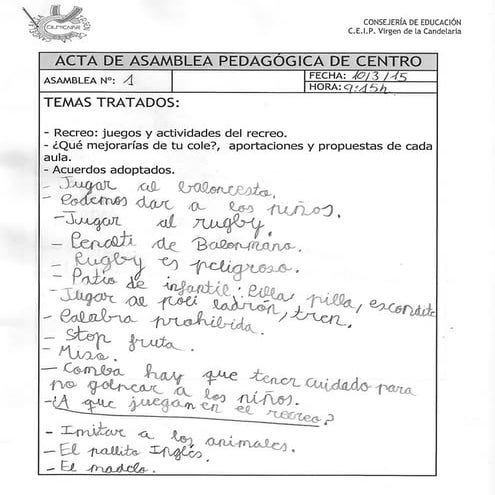 Actas asambleas pedagógicas 