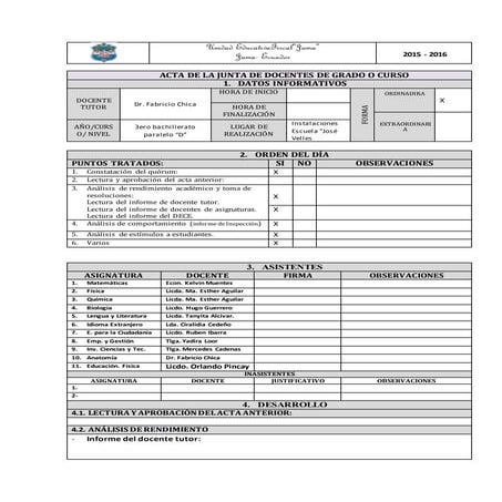 Acta tercero paralelo d
