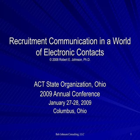 Recruitment Communication in an Electronic World
