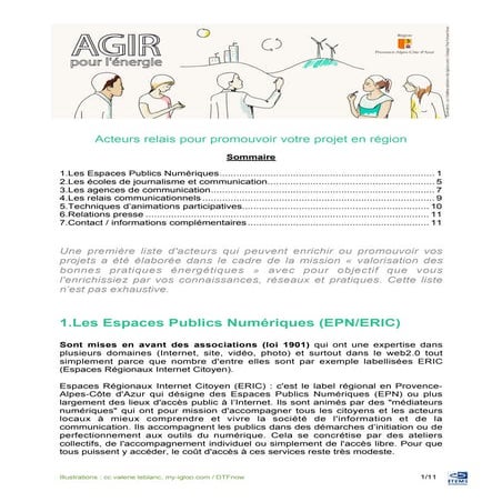 Acteurs relais pour valoriser vos projets