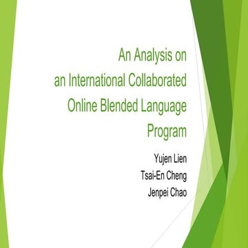 An Analysis on an International Collaborated Online Blended Language Program