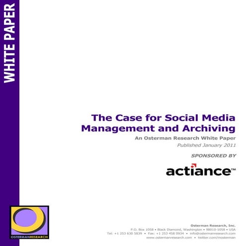 The case for social media management and archiving