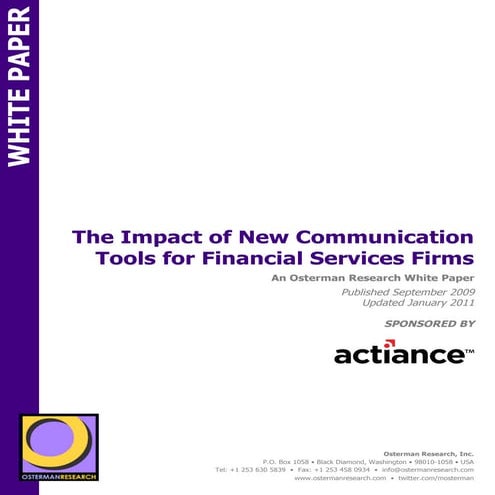The impact of new communication tools for financial services firms 