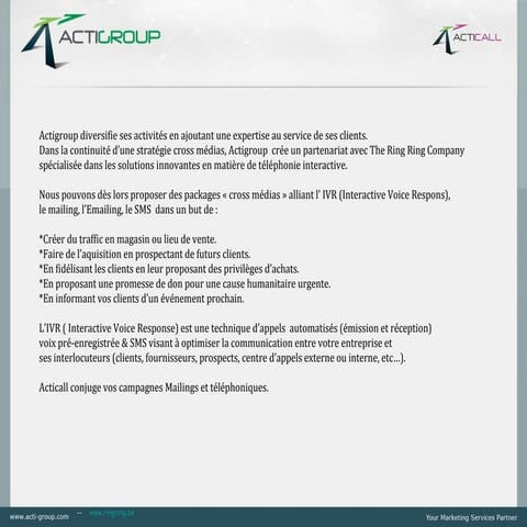 Acticall newsletter