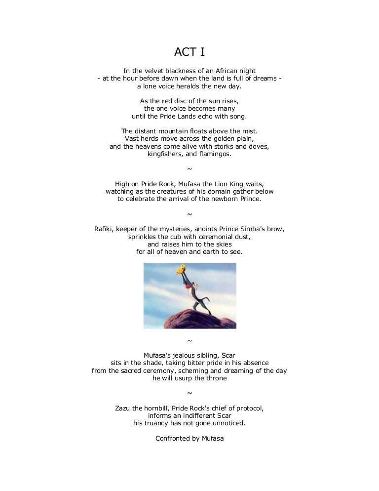 Act I Lion King