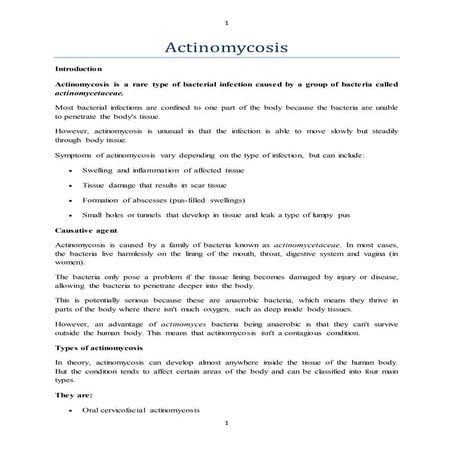 Actinomycosis
