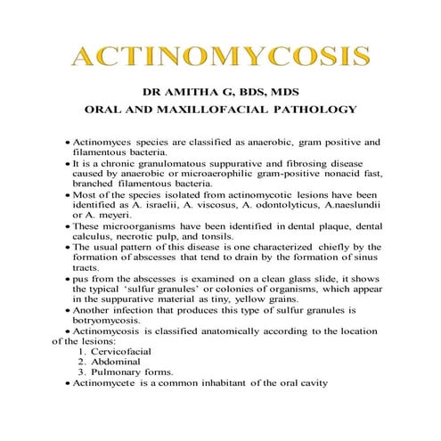 ACTINOMYCOSIS
