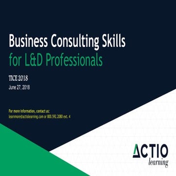 Business Consulting Skills for L&D Professionals
