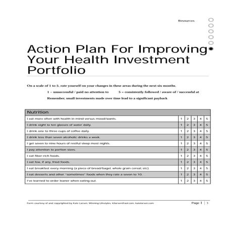 Action Plan For Improving Health