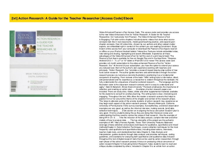 Txt Action Research A Guide For The Teacher Researcher Access Cod