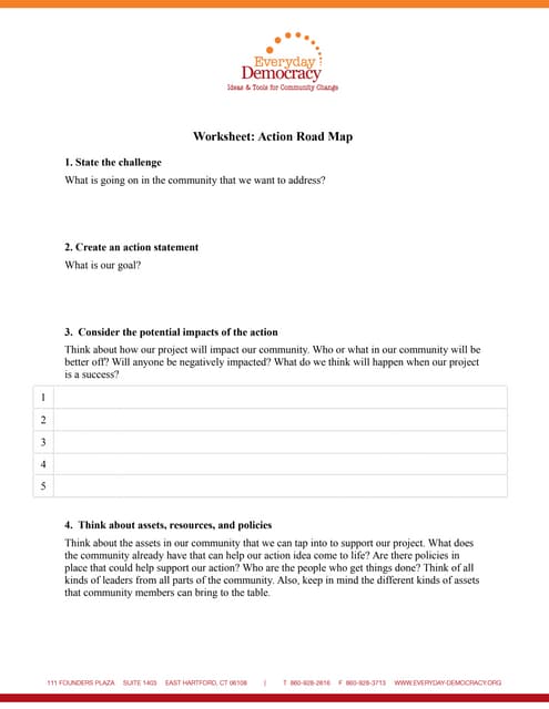 Action Road Map Planning Tool