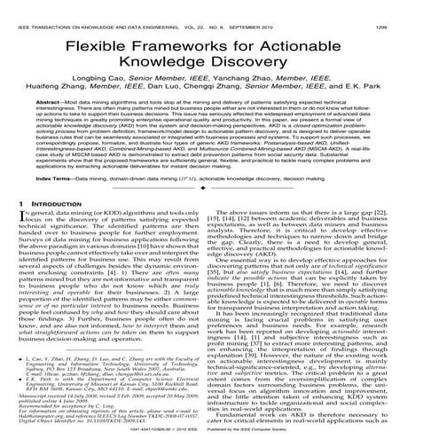  Actionable Knowledge Discovery 