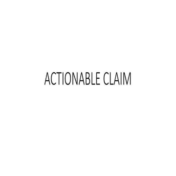 Comprehensive Guide to Actionable Claims and Their Transfer under Law ...