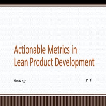 Actionable metrics in lean product development