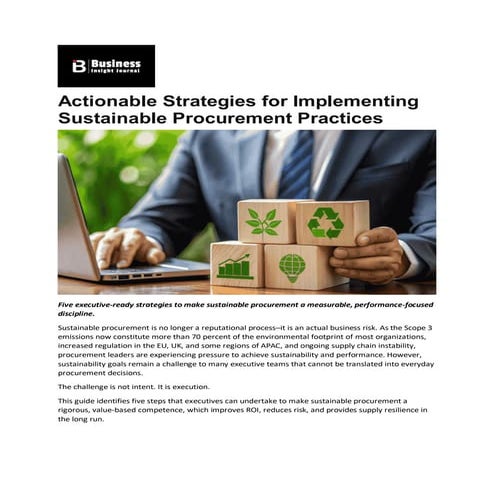 Strategies for Sustainable Procurement Practices in a Changing Economy ...
