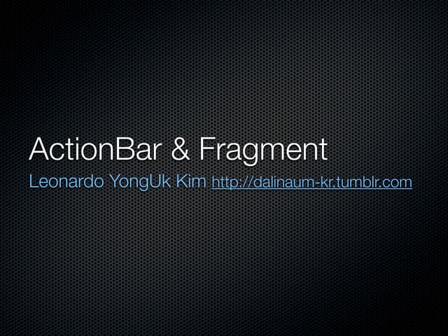 Actionbar and fragment