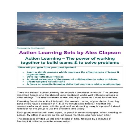 Action Learning – The power of working together to build teams & to solve pro...
