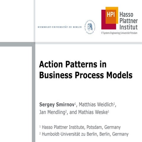 Action Patterns in Business Process Models