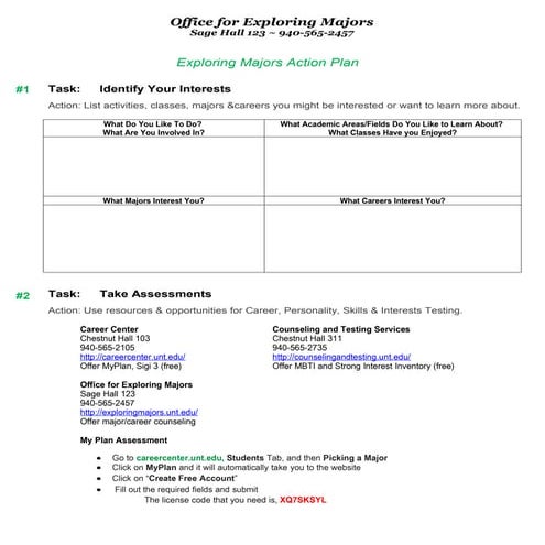 Action plan and majors activity 2012 2013