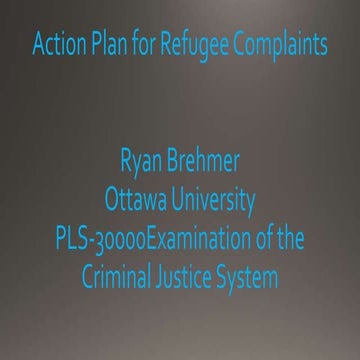 Action plan for refugee complaints