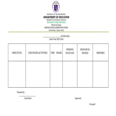 teachers action plan template for elementary.doc