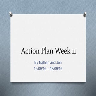 Action plan week 11