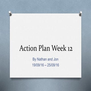 Action plan week 12