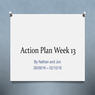 Action plan week 13