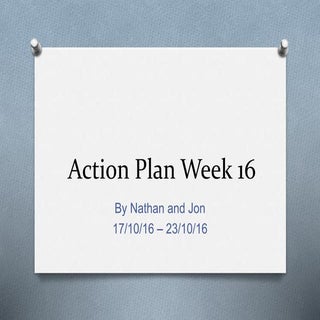 Action plan week 16