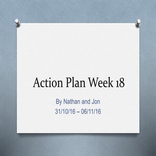 Action plan week 18