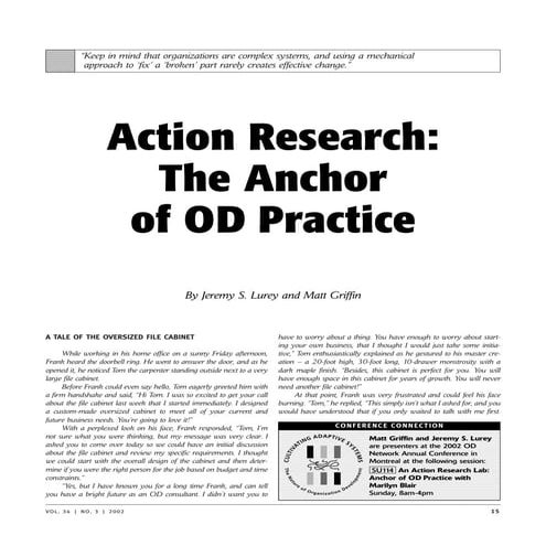 Action Research: The Anchor Of OD Practice