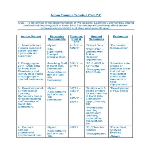 Action research plan - Revised | DOCX