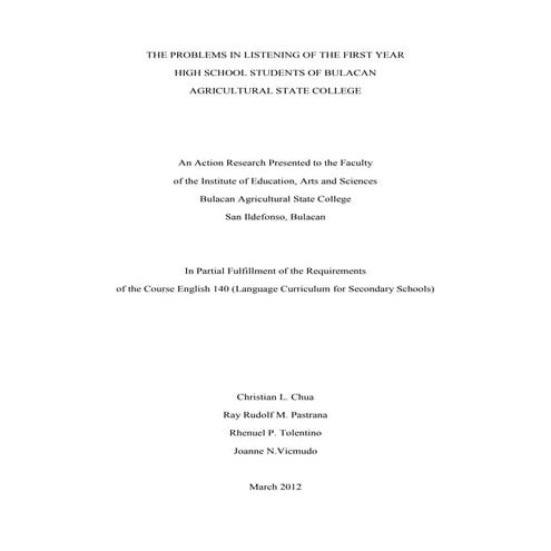 Action research -preliminary entries