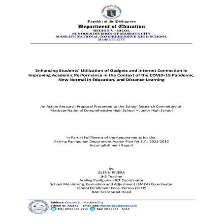 Action Research Proposal in DepEd - Super Draft