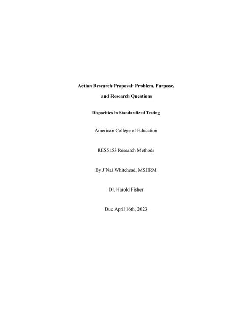 Action Research Proposal: Literature Review | PDF | Standardized ...