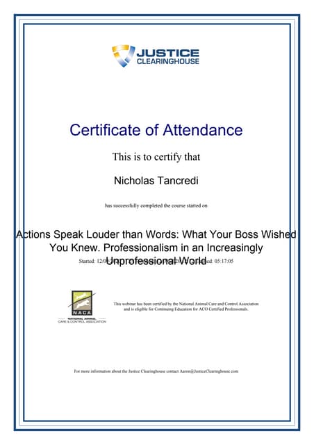 Actions Speak Louder than Words: What Your Boss Wished You Knew. Professionalism in an Increasingly Unprofessional World