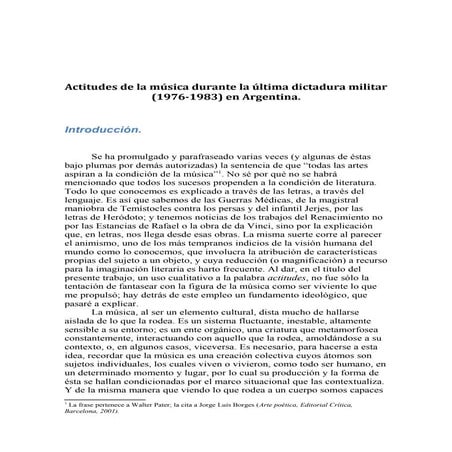 Actitudes de la música durante la última dictadura militar (1976 1983) en Arg...