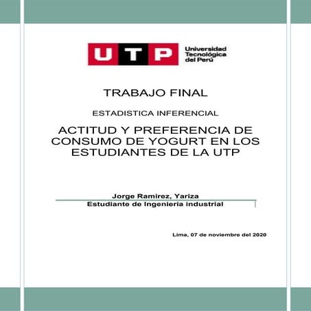 Actitud y preferencia de consumo de yogurt