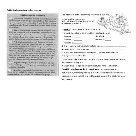 Actividad para 4°grado