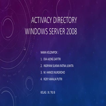Activacy directory windows server 2008