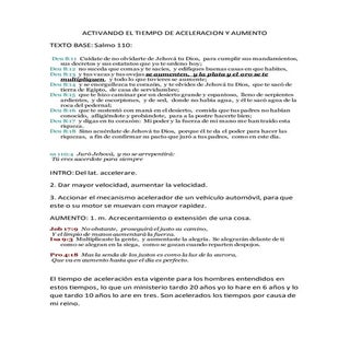 Activando el tiempo de aceleracion ...