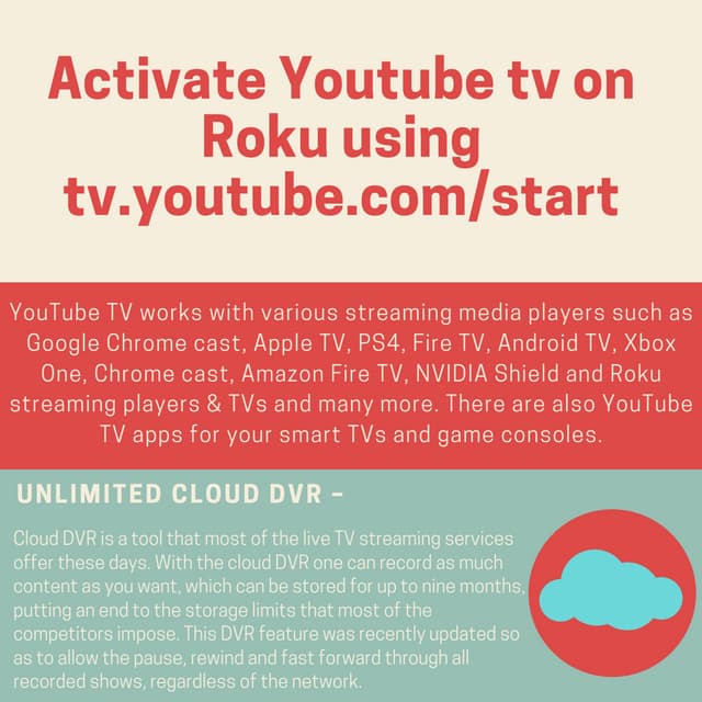 Activate Youtube tv on Roku using