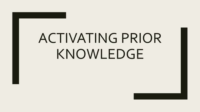 Activating knowledge