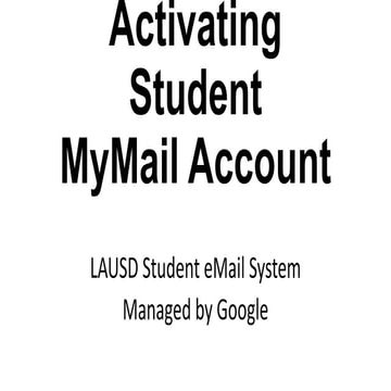 Activating student mymail account