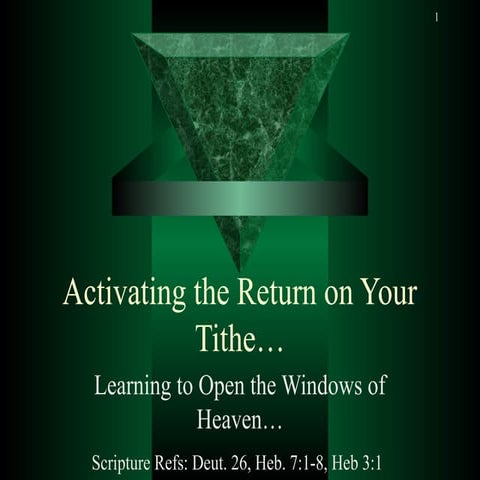 Activating the return on your tithe… (2)